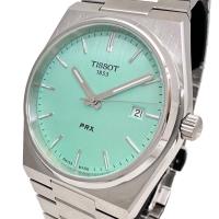 【TISSOT/ティソ】 1853 PRX T137410A 腕時計 ステンレススチール クオーツ ライトグリーン文字盤 メンズ【中古】【真子質店】【GD】【MoMox】