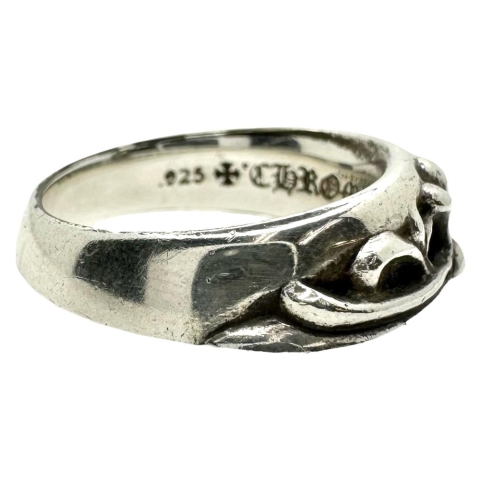 14号【CHROME HEARTS/クロムハーツ】 ハーフクラッシック フローラルクロスリング リング・指輪 シルバー925 8.6g ユニセックス【中古】【真子質店】【BL】【MoMix】