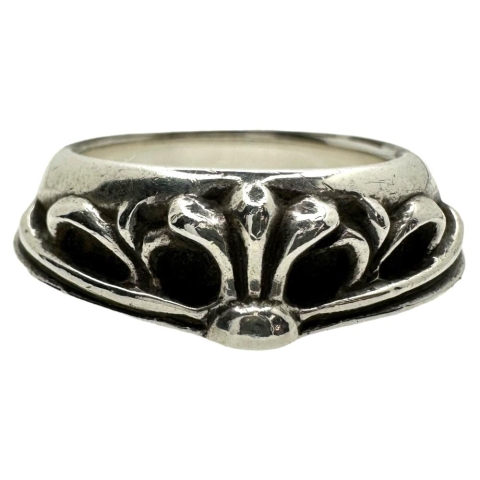 14号【CHROME HEARTS/クロムハーツ】 ハーフクラッシック フローラルクロスリング リング・指輪 シルバー925 8.6g ユニセックス【中古】【真子質店】【BL】【MoMix】