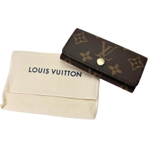 【LOUIS VUITTON/ルイ・ヴィトン】 ミュルティクレ4 モノグラム M62631  キーケース PVC ブラウン /ゴールド金具 ユニセックス【中古】【真子質店】【GD】【TMix】