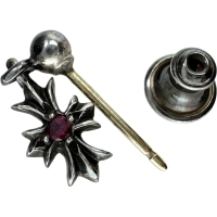 【CHROME HEARTS/クロムハーツ】 ルビー ピアス タイニーE CHプラスドロップ シルバー925/14K 1.1g ユニセックス【中古】【真子質店】【BL】【YYx】