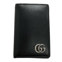 【GUCCI/グッチ】 547075 GGマーモント カードケース レザー ブラック メンズ【中古】【真子質店】【GD】【Ixx】