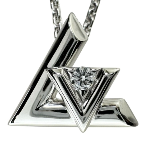 【LOUIS VUITTON/ルイ・ヴィトン】 ダイヤモンド推定0.05ct ネックレス ヴォルトワンPM 1PD K18WGホワイトゴールド 18金 5.9g 45cm レディース【中古】【真子質店】【BL】【IMoSMo】