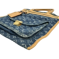 【LOUIS VUITTON/ルイ・ヴィトン】 フラットショッパー M95018 トートバッグ モノグラムデニム/ヌメ革 青/茶革/ゴールド金具 レディース【中古】【真子質店】【BL】【IDxx】