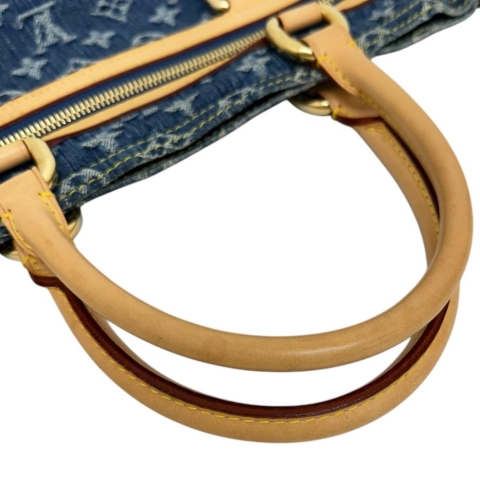 【LOUIS VUITTON/ルイ・ヴィトン】 フラットショッパー M95018 トートバッグ モノグラムデニム/ヌメ革 青/茶革/ゴールド金具 レディース【中古】【真子質店】【BL】【IDxx】