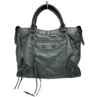 【BALENCIAGA/バレンシアガ】 クラシック ヴェロ  235216  2WAYバッグ ハンドバッグ レザー ブルーグレー革 レディース【中古】【真子質店】【BL】【KST】