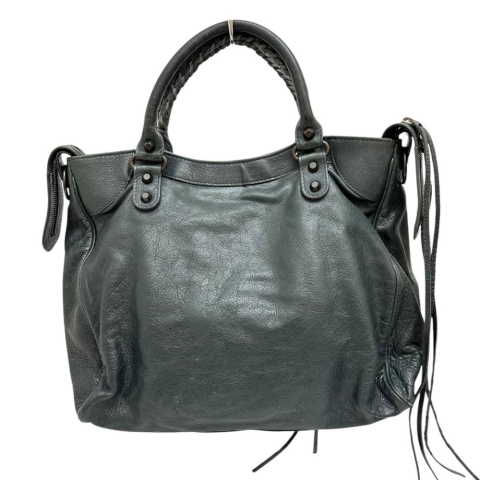 【BALENCIAGA/バレンシアガ】 クラシック ヴェロ  235216  2WAYバッグ ハンドバッグ レザー ブルーグレー革 レディース【中古】【真子質店】【BL】【KST】