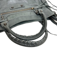 【BALENCIAGA/バレンシアガ】 クラシック ヴェロ  235216  2WAYバッグ ハンドバッグ レザー ブルーグレー革 レディース【中古】【真子質店】【BL】【KST】