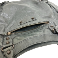 【BALENCIAGA/バレンシアガ】 クラシック ヴェロ  235216  2WAYバッグ ハンドバッグ レザー ブルーグレー革 レディース【中古】【真子質店】【BL】【KST】