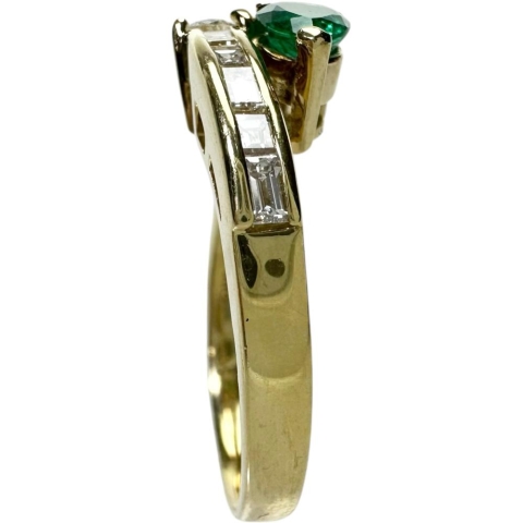 16号 エメラルド 0.41ct ダイヤモンド 0.80ct リング・指輪 K18ゴールド 18金 5.5g レディース【中古】【真子質店】【NN】【IIxx】