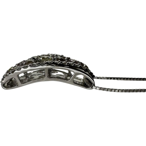 マルチカラー ダイヤモンド 1.00ct ネックレス K18WGホワイトゴールド 18金 5.8g 45cm レディース【中古】【真子質店】【NN】【MiMix】