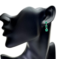 エメラルド 1.54/1.54ct ダイヤモンド 0.02/0.02ct ピアス K18WGホワイトゴールド 18金 3.1g レディース【中古】【真子質店】【NN】【IMaMox】