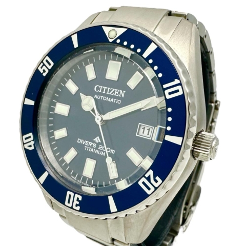 【CITIZEN/シチズン】 9051-S129028 プロマスター 腕時計 チタン 自動巻き/オートマ 青文字盤/銀ベルト メンズ【中古】【真子質店】【GD】【DYT】