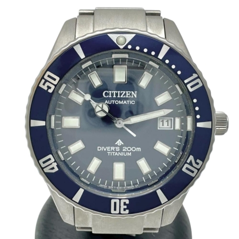 【CITIZEN/シチズン】 9051-S129028 プロマスター 腕時計 チタン 自動巻き/オートマ 青文字盤/銀ベルト メンズ【中古】【真子質店】【GD】【DYT】