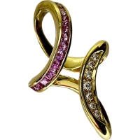 【Jeunet/ジュネ】 カラーグラデーションピンクサファイア 0.89ct ダイヤモンド 0.12ct ペンダントトップ K18ゴールド 18金 8.2g レディース【中古】【真子質店】【NN】【IxKMi】