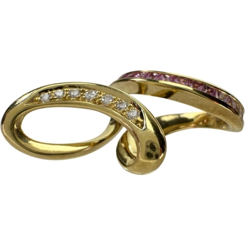 【Jeunet/ジュネ】 カラーグラデーションピンクサファイア 0.89ct ダイヤモンド 0.12ct ペンダントトップ K18ゴールド 18金 8.2g レディース【中古】【真子質店】【NN】【IxKMi】