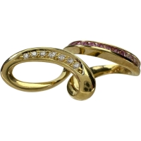 【Jeunet/ジュネ】 カラーグラデーションピンクサファイア 0.89ct ダイヤモンド 0.12ct ペンダントトップ K18ゴールド 18金 8.2g レディース【中古】【真子質店】【NN】【IxKMi】