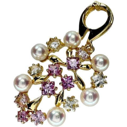 【Jeunet/ジュネ】 サファイア 1.80ct アコヤ真珠 4mm ペンダントトップ K18ゴールド 18金 4.6g レディース【中古】【真子質店】【NN】【DMoI】
