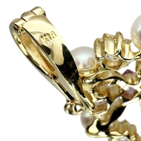 【Jeunet/ジュネ】 サファイア 1.80ct アコヤ真珠 4mm ペンダントトップ K18ゴールド 18金 4.6g レディース【中古】【真子質店】【NN】【DMoI】