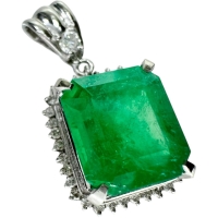 エメラルド 5.62ct ダイヤモンド 0.34ct ペンダントトップ Pt850プラチナ/（金性分析済み） 10.0g レディース【中古】【真子質店】【NN】【TYKMa】