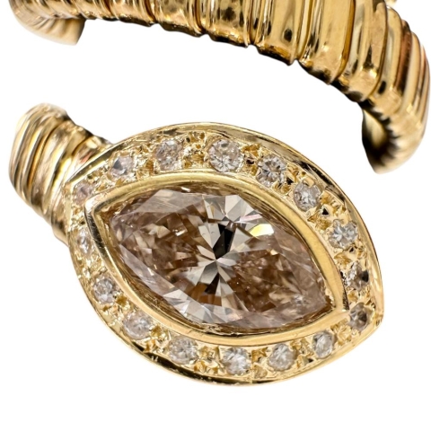 13号 トルネード ダイヤモンド 0.68ct ダイヤモンド 0.10ct リング・指輪 K18ゴールド 18金 8.4g レディース【中古】【真子質店】【NN】【IMaTx】