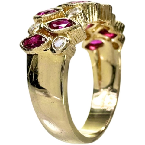 12号 ルビー 0.87ct ダイヤモンド 0.24ct リング・指輪 K18ゴールド 18金 6.1g レディース【中古】【真子質店】【NN】【KST】