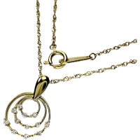 ダイヤモンド 0.10ct ネックレス K18ゴールド 18金 2.1g 40cm レディース【中古】【真子質店】【NN】【TKMo】