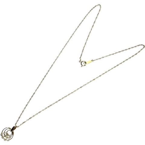 ダイヤモンド 0.10ct ネックレス K18ゴールド 18金 2.1g 40cm レディース【中古】【真子質店】【NN】【TKMo】