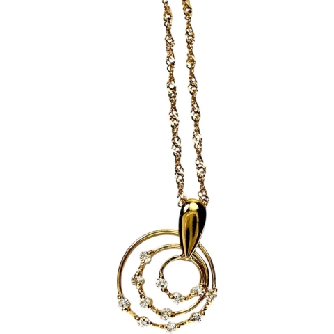 ダイヤモンド 0.10ct ネックレス K18ゴールド 18金 2.1g 40cm レディース【中古】【真子質店】【NN】【TKMo】