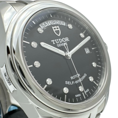 【TUDOR/チューダー/チュードル】 グラマー ダイヤ10Pインデックス 56000 腕時計 ステンレススチール 自動巻き/オートマ ブラック文字盤 メンズ【中古】【真子質店】【GD】【TxTS】