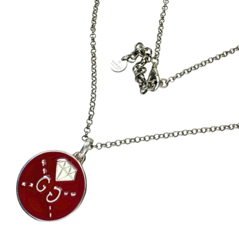 【GUCCI/グッチ】 ゴースト ダイヤモンド ネックレス シルバー925 10.6g 50cm レディース【中古】【真子質店】【GD】【IMax】