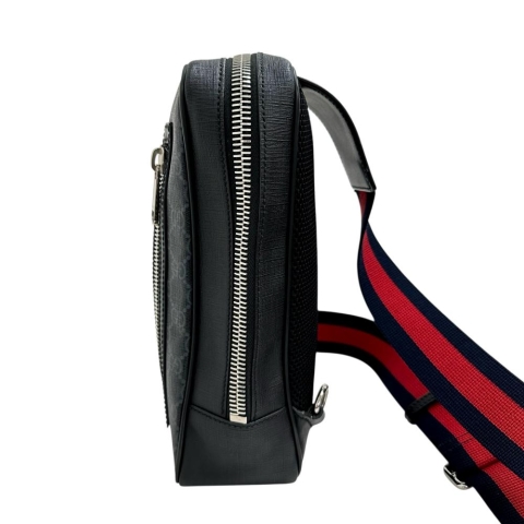 【GUCCI/グッチ】 478325 スリングバッグ ボディバッグ GGスプリームキャンバス ブラック ユニセックス【中古】【真子質店】【BL】【Yxx】