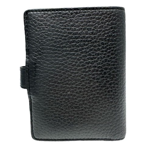 【LOUIS VUITTON/ルイ・ヴィトン】 ヴェルティカル ウォレット コンパクト M81561 二つ折り財布 レザー ブラック革/ゴールド金具 レディース【中古】【真子質店】【BL】【DYx】