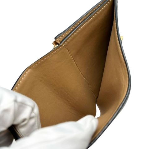 【LOUIS VUITTON/ルイ・ヴィトン】 ヴェルティカル ウォレット コンパクト M81561 二つ折り財布 レザー ブラック革/ゴールド金具 レディース【中古】【真子質店】【BL】【DYx】