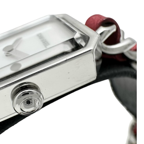 【CHANEL/シャネル】 プルミエール ロック H5313 限定1000本 腕時計 ステンレススチール/シェル クオーツ ホワイトシェル文字盤/赤革ベルト レディース【中古】【真子質店】【GD】【TxMoK】
