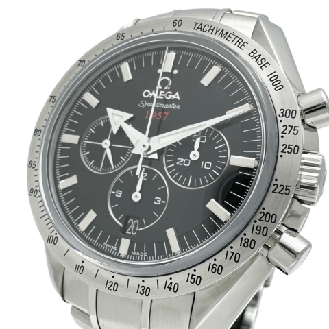 【OMEGA/オメガ】 スピードマスター ブロードアロー1957 321.10.42.50.01.001 裏スケルトン 腕時計 ステンレススチール 自動巻き/オートマ ブラック文字盤 メンズ【中古】【真子質店】【BL】【DTMoK】