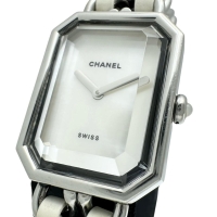 【CHANEL/シャネル】 プルミエールL H1639 電池交換済 腕時計 ステンレススチール/レザー クオーツ シェル文字盤/ホワイト革ベルト レディース【中古】【真子質店】【GD】【IKxMo】