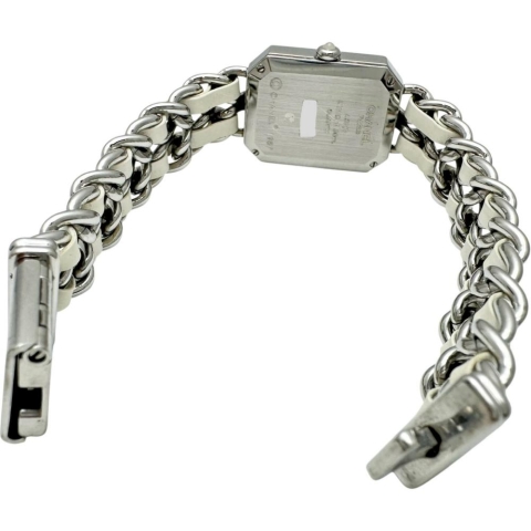 【CHANEL/シャネル】 プルミエールL H1639 電池交換済 腕時計 ステンレススチール/レザー クオーツ シェル文字盤/ホワイト革ベルト レディース【中古】【真子質店】【GD】【IKxMo】