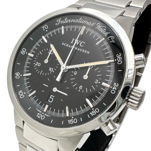 【IWC/インターナショナルウォッチカンパニー】 セミメカニカル クロノ IW372702 腕時計 ステンレススチール クオーツ 黒文字盤/シルバーバンド メンズ【中古】【真子質店】【GD】【TIDMo】