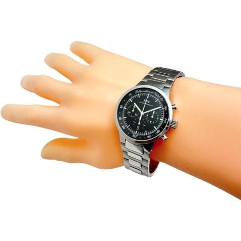【IWC/インターナショナルウォッチカンパニー】 セミメカニカル クロノ IW372702 腕時計 ステンレススチール クオーツ 黒文字盤/シルバーバンド メンズ【中古】【真子質店】【GD】【TIDMo】