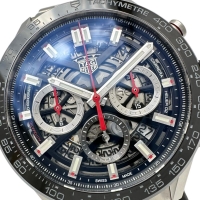 【TAG HEUER/タグホイヤー】 カレラ CBG2010 ホイヤー02 スケルトン 腕時計 ステンレススチール 自動巻き/オートマ 黒文字盤/銀ベルト メンズ【中古】【真子質店】【GD】【TSKx】