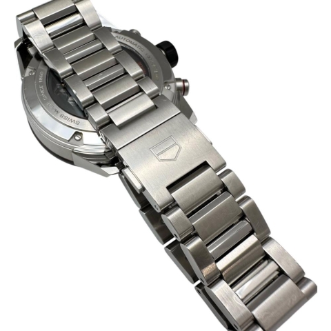 【TAG HEUER/タグホイヤー】 カレラ CBG2010 ホイヤー02 スケルトン 腕時計 ステンレススチール 自動巻き/オートマ 黒文字盤/銀ベルト メンズ【中古】【真子質店】【GD】【TSKx】