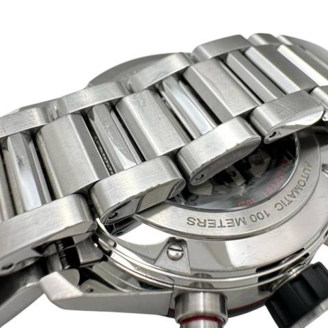 【TAG HEUER/タグホイヤー】 カレラ CBG2010 ホイヤー02 スケルトン 腕時計 ステンレススチール 自動巻き/オートマ 黒文字盤/銀ベルト メンズ【中古】【真子質店】【GD】【TSKx】