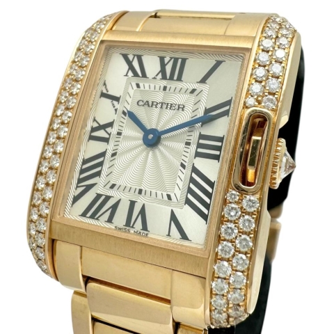 【CARTIER/カルティエ】 タンクアングレーズSM WT100002 腕時計 K18PGピンクゴールド クオーツ シルバー文字盤 レディース【中古】【真子質店】【BL】【TxTDx】