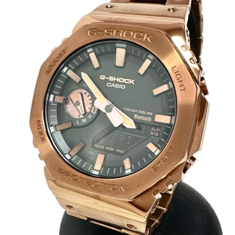 【CASIO/カシオ】 G-SHOCK フルメタル GM-B2100GD-5AJF  ブロンズ 腕時計 GP ソーラー 黒文字盤 メンズ【中古】【真子質店】【GD】【TKMo】