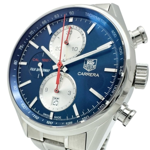 【TAG HEUER/タグホイヤー】 カレラ 富士スピードウェイ限定400本 CAR211B 裏スケルトン 腕時計 ステンレススチール 自動巻き/オートマ ネイビー文字盤 メンズ【中古】【真子質店】【GD】【ISxMa】