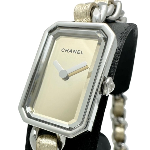 【CHANEL/シャネル】 プルミエール ロック H5583 3重ブレス 1000本限定 腕時計 ステンレススチール/レザー/ミラー クオーツ ゴールドミラー文字盤/ゴールド革ベルト レディース【中古】【真子質店】【GD】【IYYI】