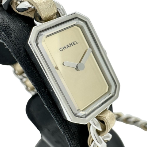 【CHANEL/シャネル】 プルミエール ロック H5583 3重ブレス 1000本限定 腕時計 ステンレススチール/レザー/ミラー クオーツ ゴールドミラー文字盤/ゴールド革ベルト レディース【中古】【真子質店】【GD】【IYYI】
