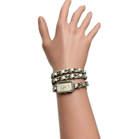 【CHANEL/シャネル】 プルミエール ロック H5583 3重ブレス 1000本限定 腕時計 ステンレススチール/レザー/ミラー クオーツ ゴールドミラー文字盤/ゴールド革ベルト レディース【中古】【真子質店】【GD】【IYYI】