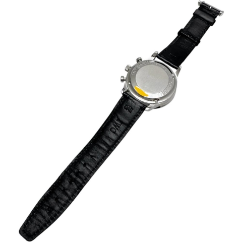 【IWC/インターナショナルウォッチカンパニー】 ポルトギーゼ クロノ IW371401 腕時計 ステンレススチール/レザー 自動巻き/オートマ 銀文字盤/黒革 メンズ【中古】【真子質店】【BL】【MaKMiD】